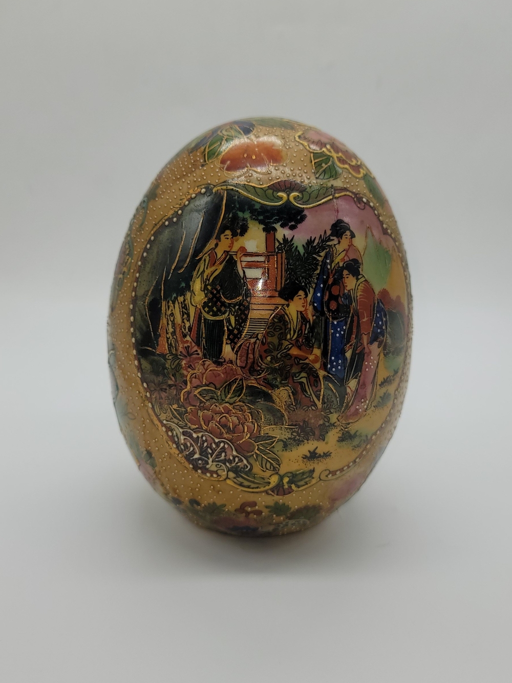 Vintage Satsuma Porcelain Egg
